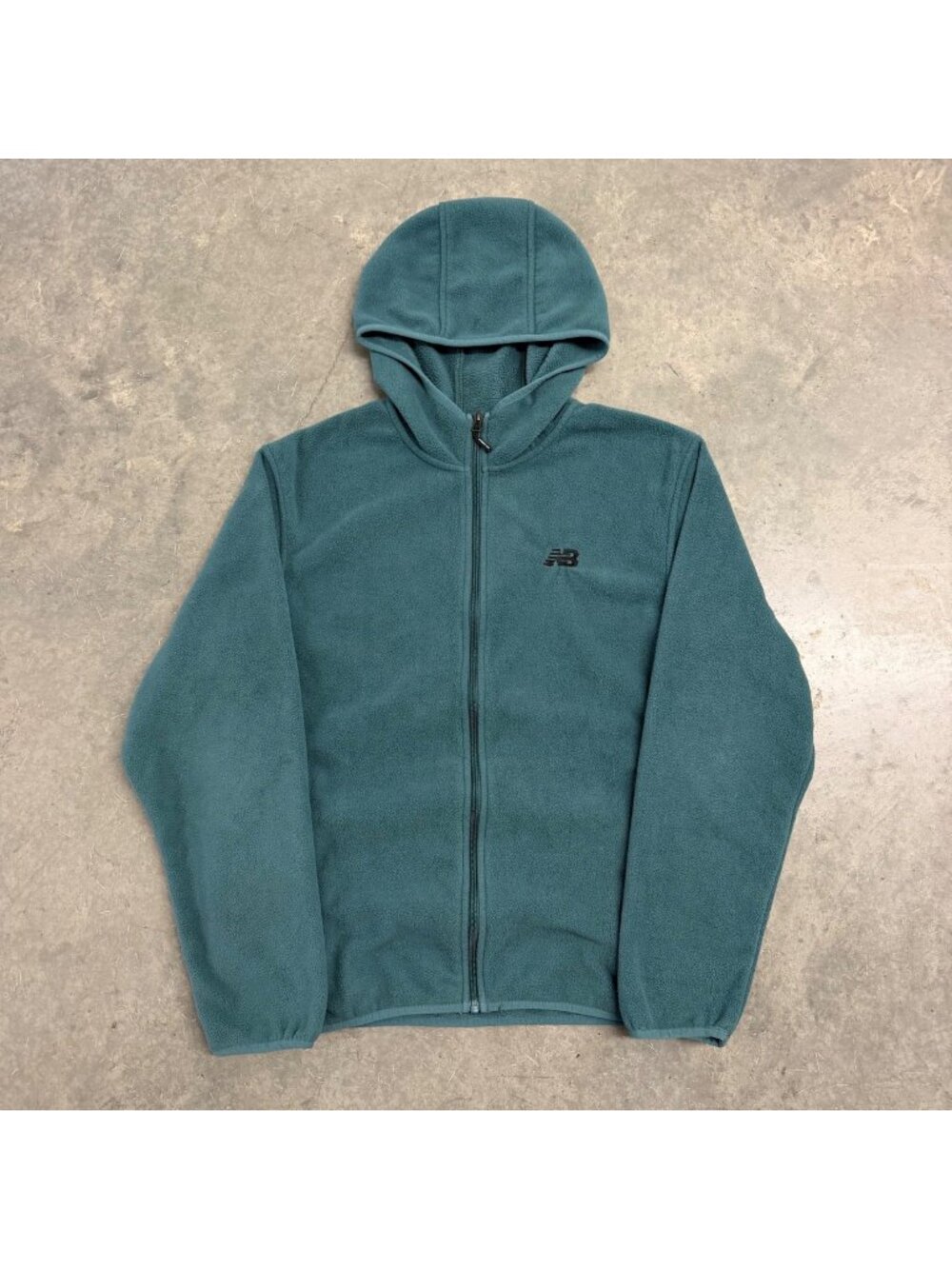 New Balance Mens Teal Hooded Fleece Jacket Zip-Up Size M